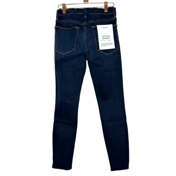 Frame Denim Revolve Le High Raw Edge Hem Ankle Slit Rivet Skinny Jeans Fonda - Picture 8 of 16